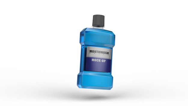 Mouthwash mockup 3d render packaging design