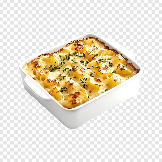 PSD mouthwatering baked casserole isolated on a transparent background for your next flyer