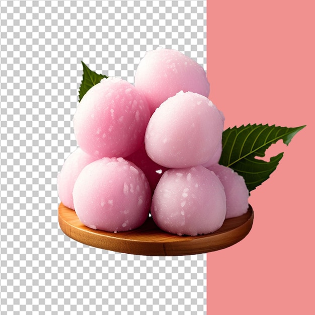 PSD mouthwatering mochi on transparent background transparent png format