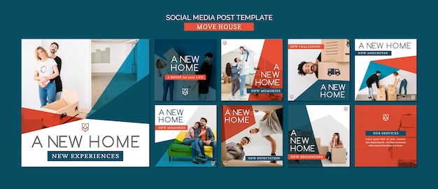 PSD move house social media post template