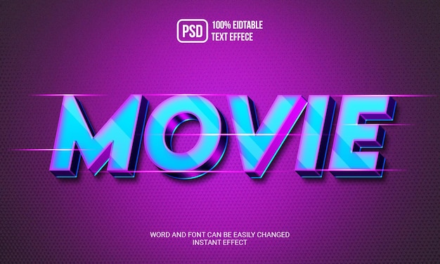 Movie 3d style text effect