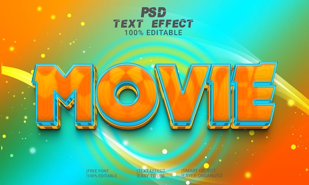 Movie 3D Text Effect PSD File