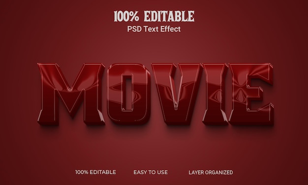 Movie 3d text effect