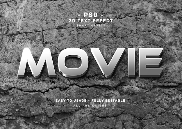 Movie 3d text style effect