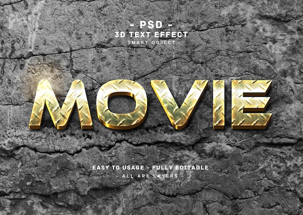 Movie 3d text style effect