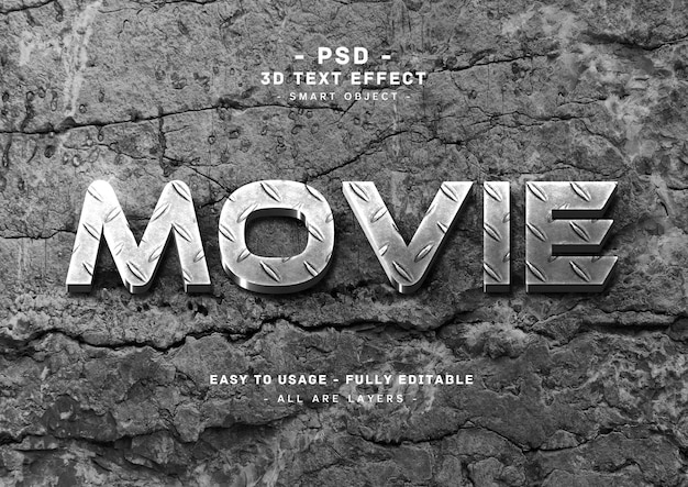 Movie 3d text style effect