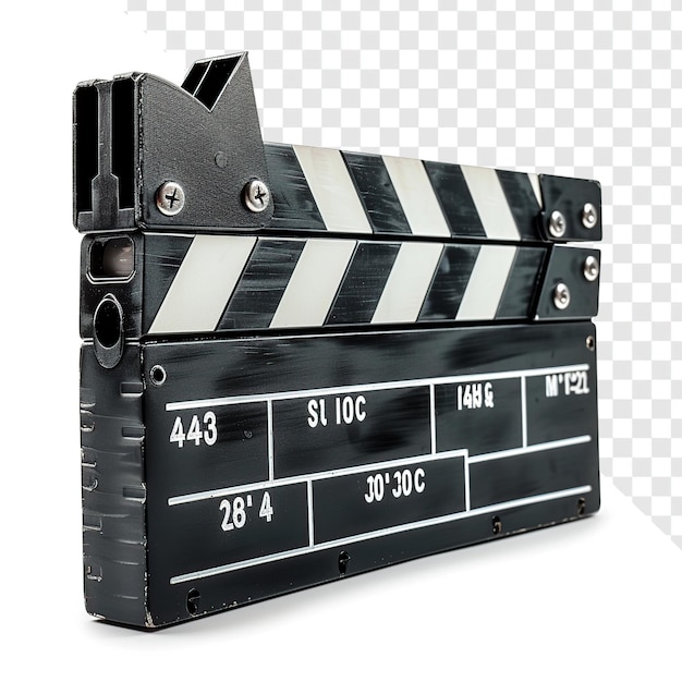 PSD movie clapperboard isolated on transparent background