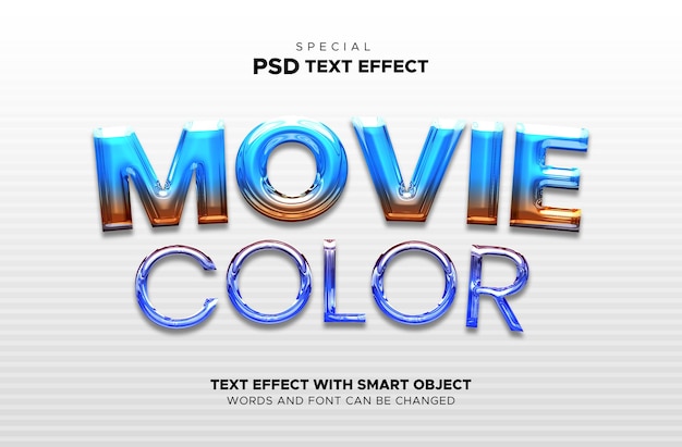 Movie color Text Effect Editable smart object