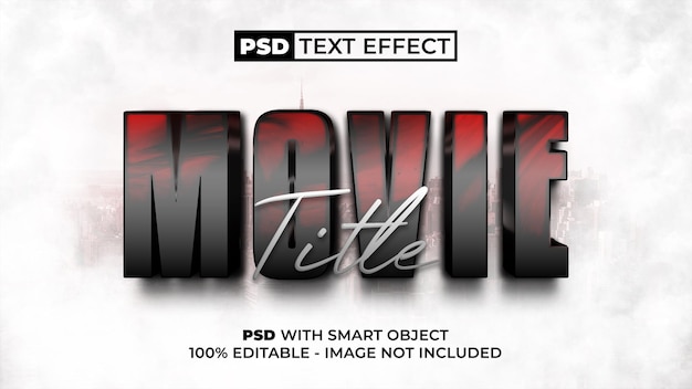 Movie text effect style Editable text effect