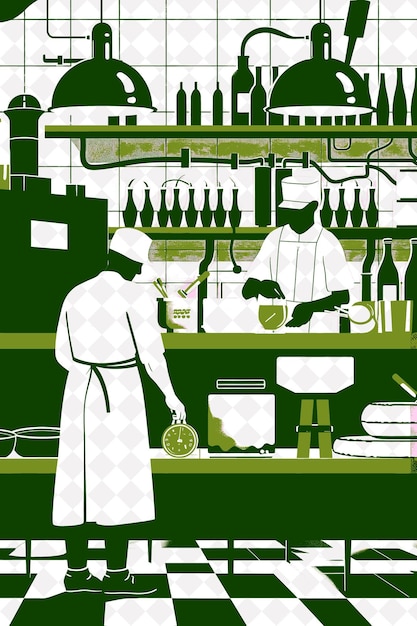 PSD mozzarella scene with a cheesemaker making and a customer in italy culture illustration design