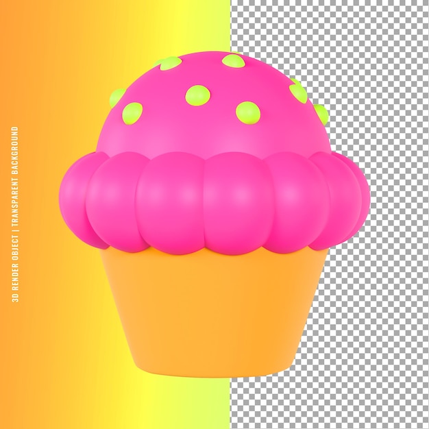 Muffin 3D Premium Rendering Object with PSD Format