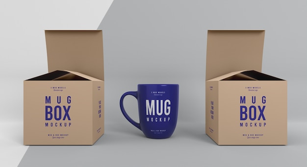 Mug box mock-up arrangement