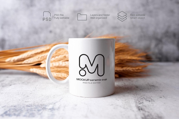 PSD mug mockup logo