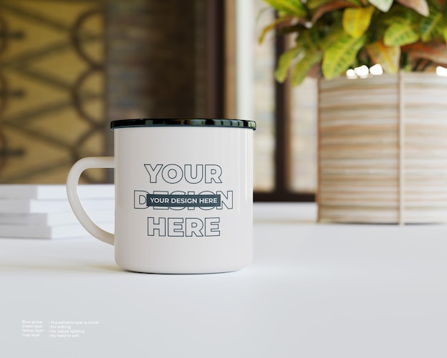 Mug mockup on the table