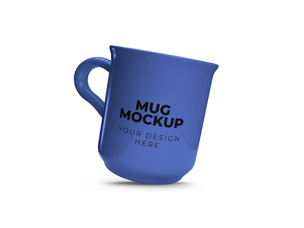 PSD mug with handle mockup template isolated