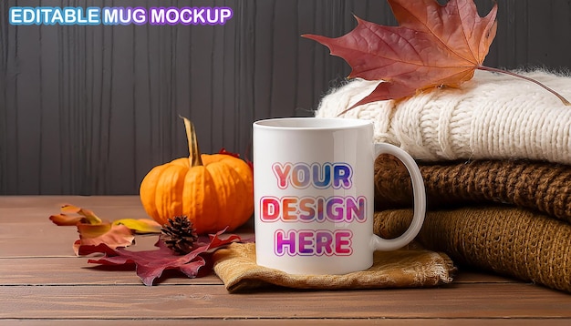 PSD a mug with the words your design on it