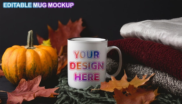 PSD a mug with the words your design on it