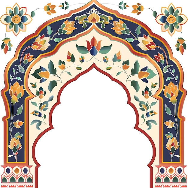 Mughal decorative arch indian illustration