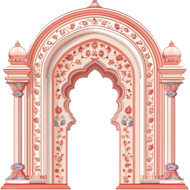 Mughal decorative arch indian illustration