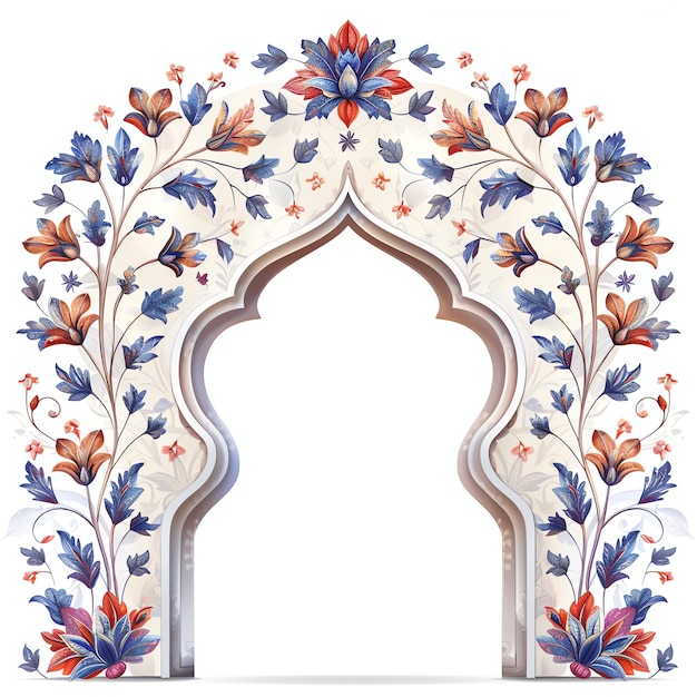 PSD mughal decorative arch indian illustration