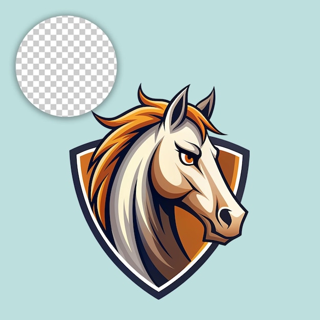 PSD mule head mascot vector illustration on transparent background