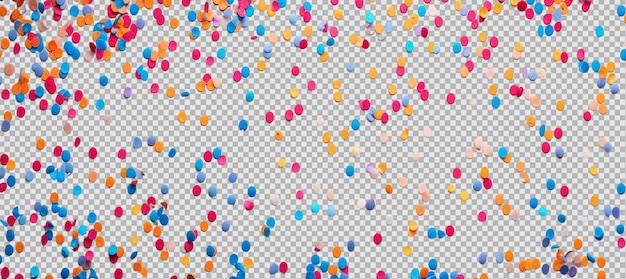 PSD multi colour circles confetti on a transparent background