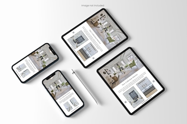 Multi devices realistic website mockup