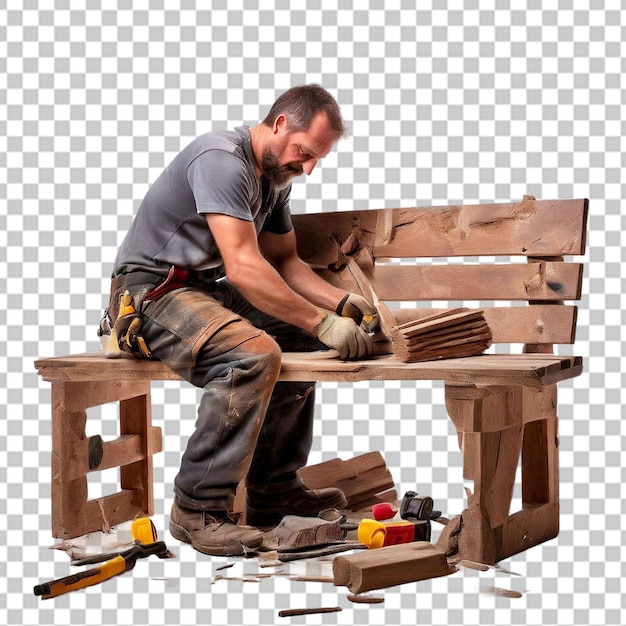 PSD multiple images of a carpenter