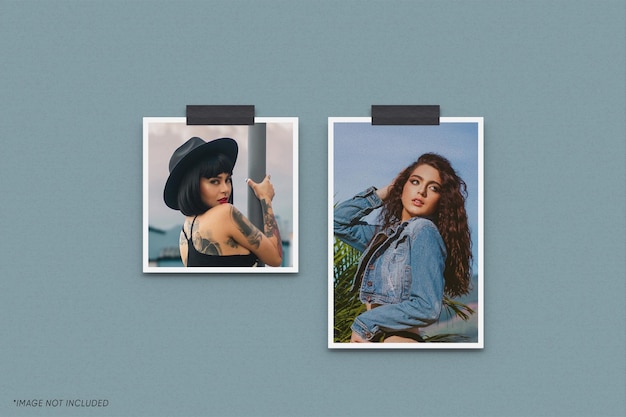 Multiple realistic photo frame mockup