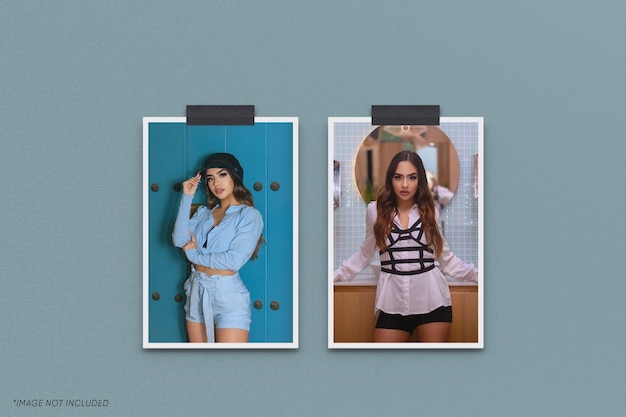 Multiple realistic photo frame mockup