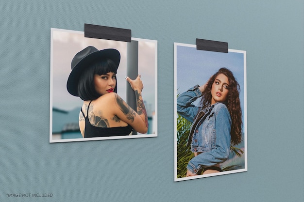 Multiple realistic photo frame mockup