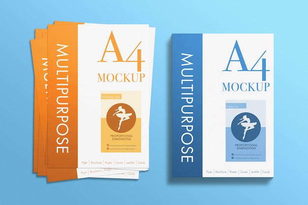 Multipurpose A4 papers mockup