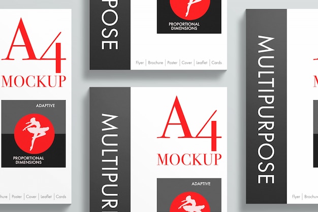 Multipurpose A4 papers mockup