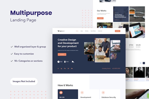 Multipurpose website landing page design template