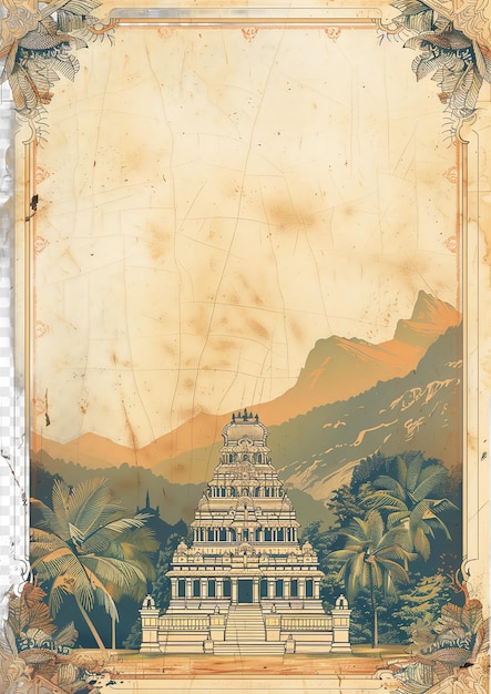 PSD munnar hindu invitation isolated on transparent background