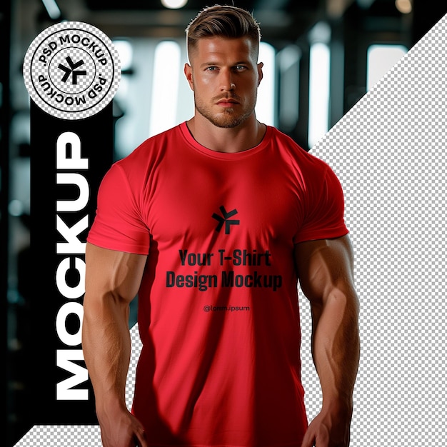 Muscular Man T Shirt Mockup