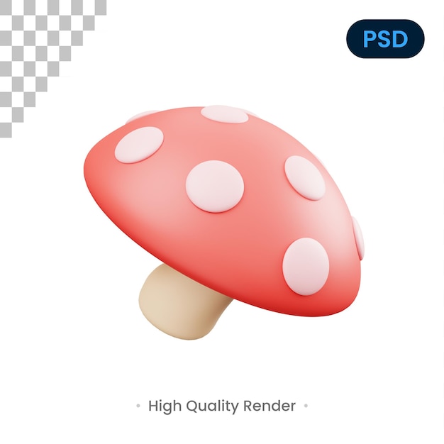 Mushroom 3D Icon Premium Psd2