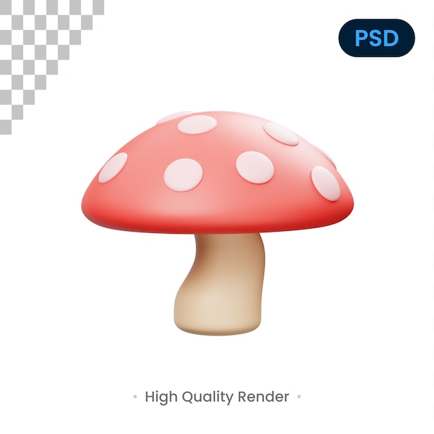 Mushroom 3D Icon Premium Psd