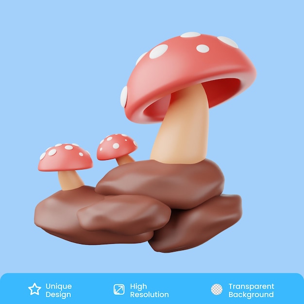 Mushroom 3D Illustration