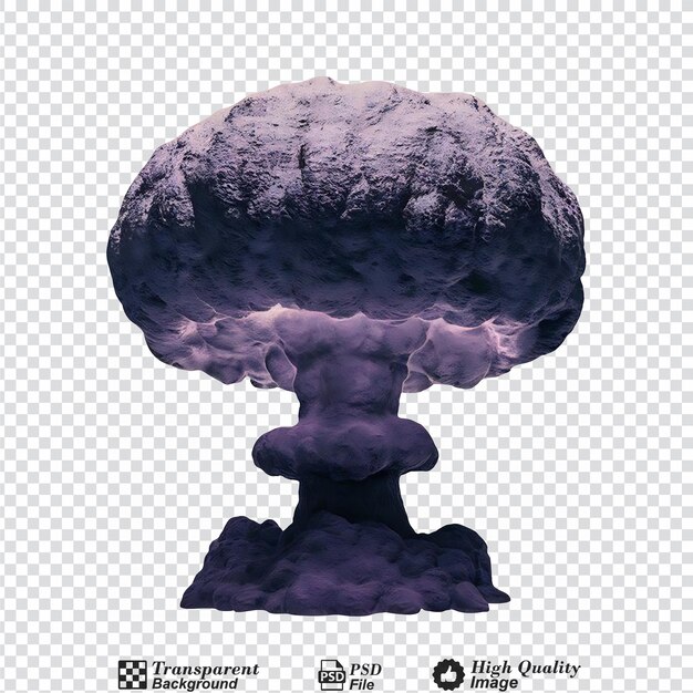 PSD mushroom cloud explosion isolated on transparent background