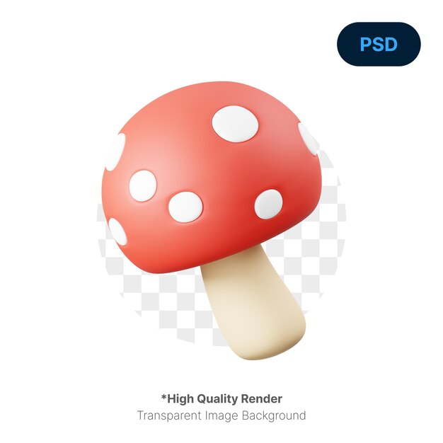 Mushroom Spring 3D Icon Premium Psd