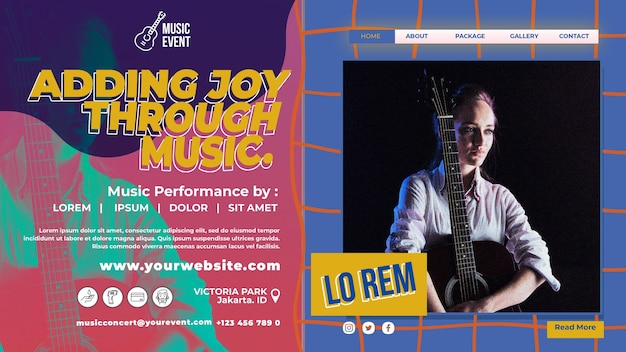 Music event landing page template