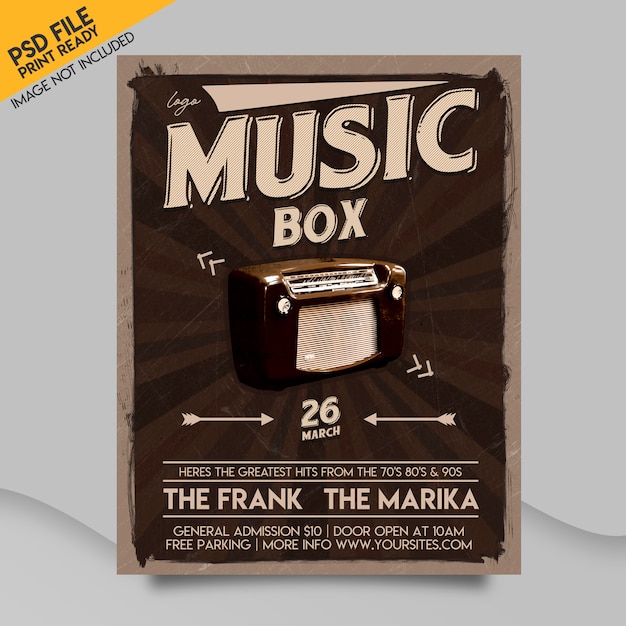 Music event retro poster template