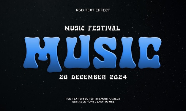 Music Festival 3d Editable Text Effect