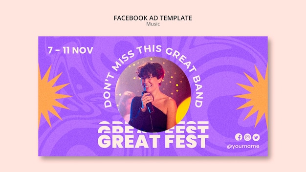 Music festival facebook template