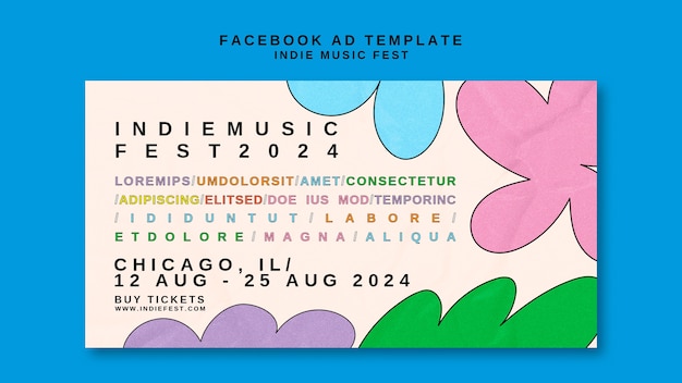 PSD music festival facebook template