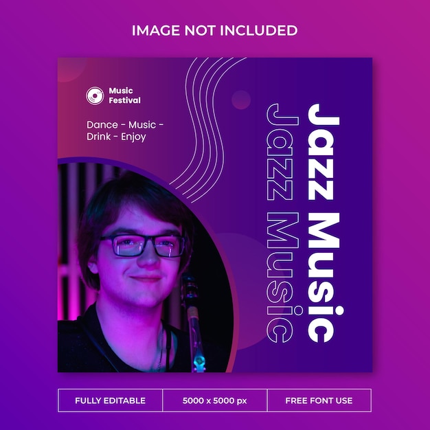 Music festival instagram post social media template