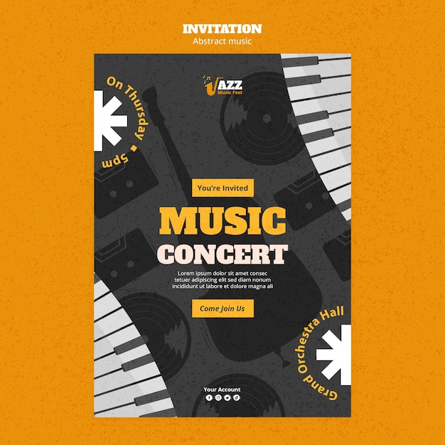 Music festival invitation template