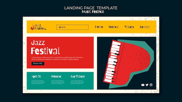 Music festival landing page template