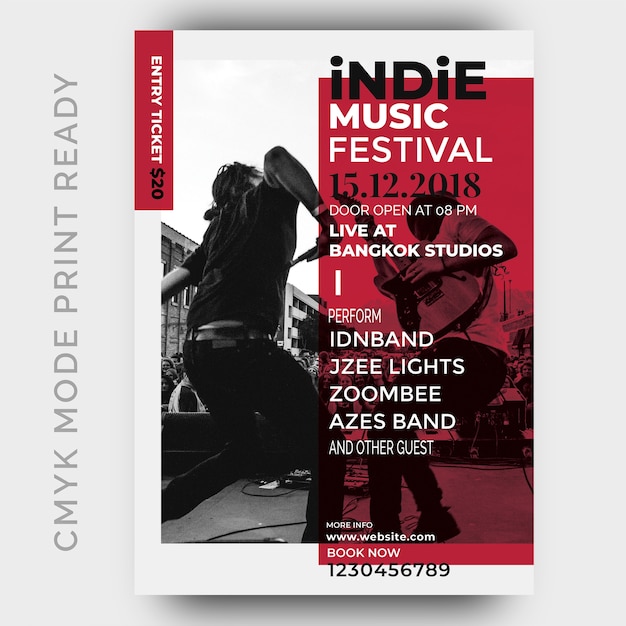 Music Festival Poster. Flyer Design Template